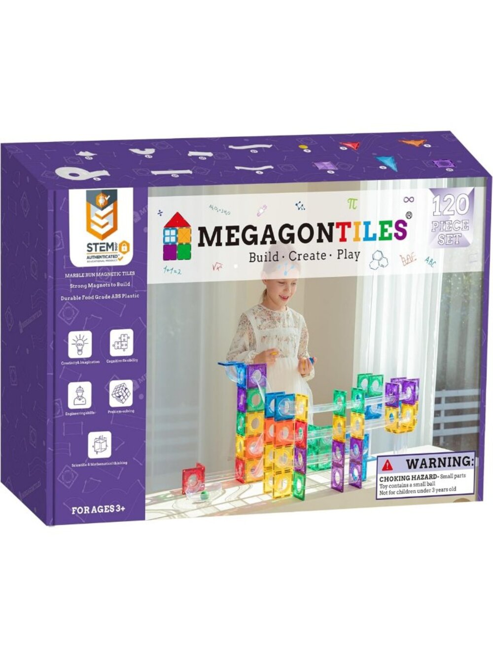 120PCS Marble Run Magnetic Building Blocks Set | STEM Educational Toy for Kids